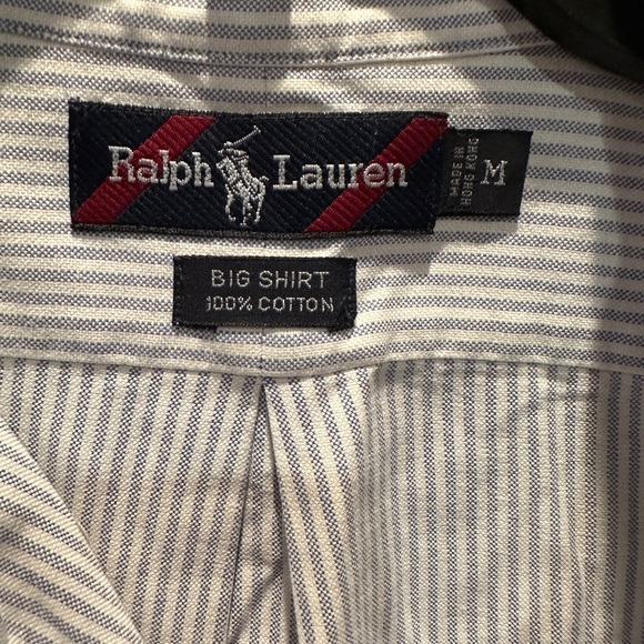 Men’s light blue and white striped dress shirt - Picture 2 of 3